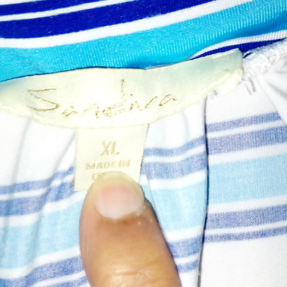 Striped Loose FiT cover-up w/ adjustable sleeve length button attachment SIZE:XL - Picture 6 of 6